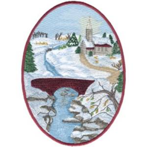 Picture of Winter Church Machine Embroidery Design