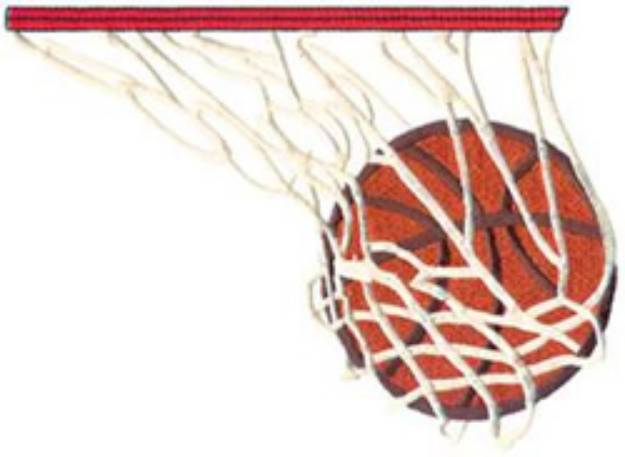 Picture of Basketball In Net Machine Embroidery Design