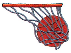 Basketball In Net Machine Embroidery Design