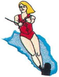 Picture of Water Skier Machine Embroidery Design