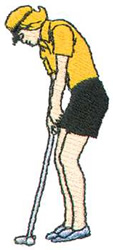 Woman Golfer Machine Embroidery Design