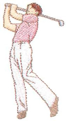 Male Golfer Machine Embroidery Design