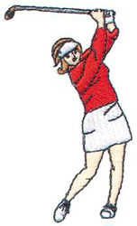 Female Golfer Machine Embroidery Design
