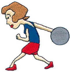 Lady Bowler Machine Embroidery Design