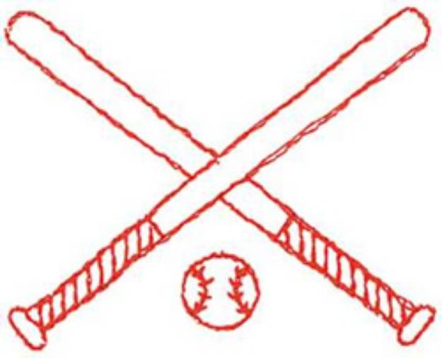 Picture of Baseball Bat Outline Machine Embroidery Design