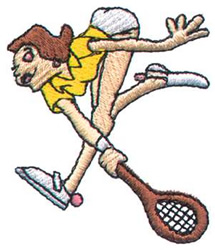 Lady Tennis Player Machine Embroidery Design