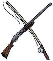 Hunting And Fishing Machine Embroidery Design