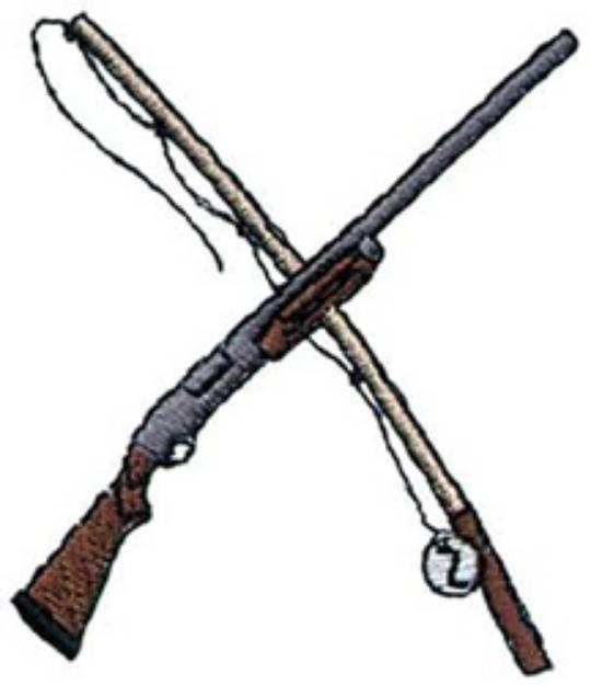 Picture of Hunting And Fishing Machine Embroidery Design