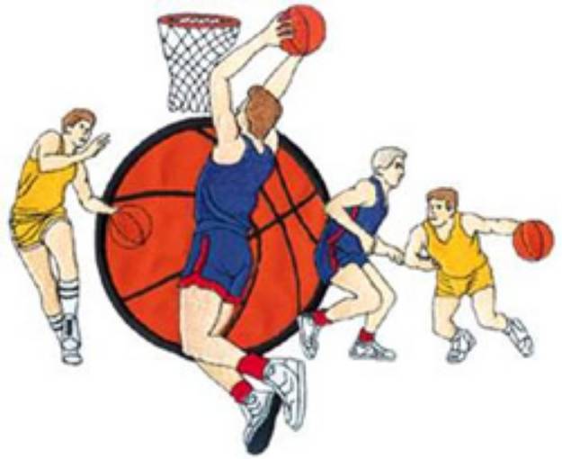 Picture of Basketball Scene Machine Embroidery Design