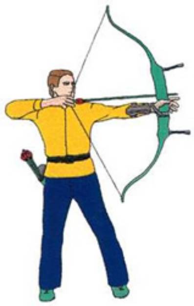Picture of Male Archer Machine Embroidery Design