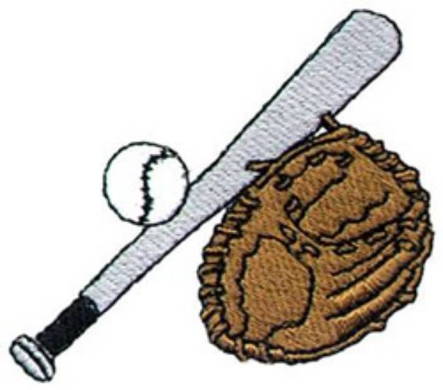 Picture of Baseball Equipment Machine Embroidery Design