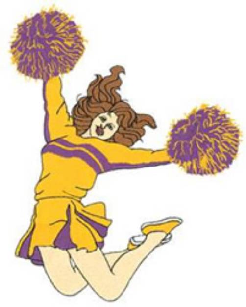 Picture of Jumping Cheerleader Machine Embroidery Design