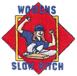 Womens Slow Pitch Machine Embroidery Design