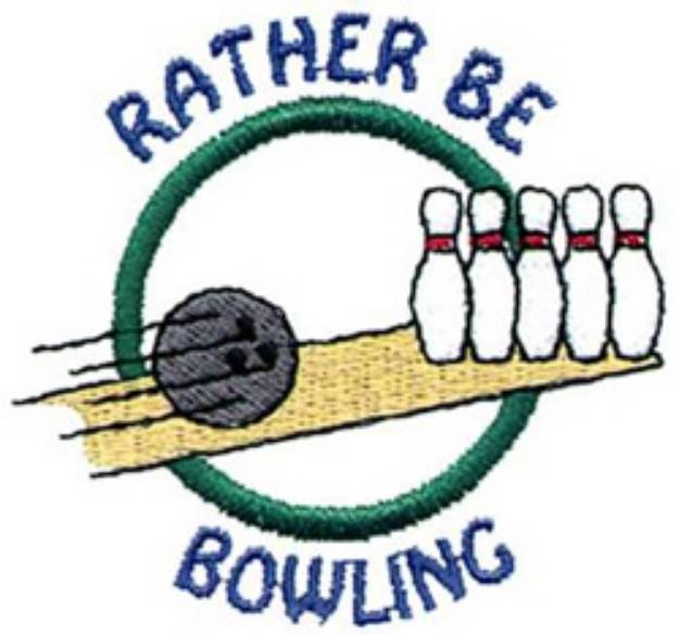Picture of Rather Be Bowling Machine Embroidery Design