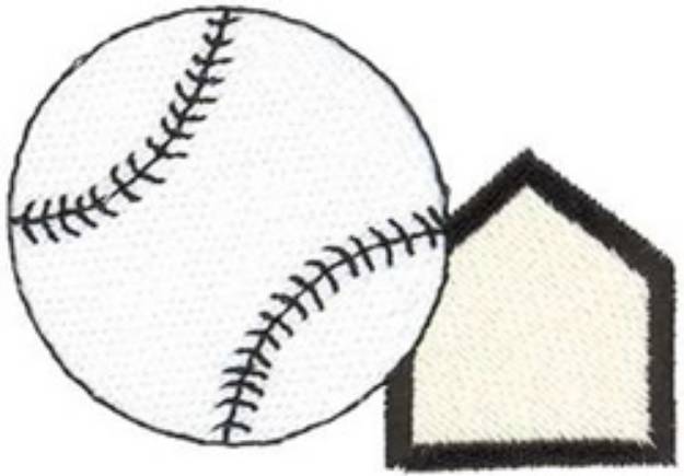 Picture of Baseball & Base Machine Embroidery Design