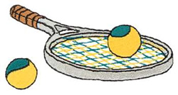 Balls And Racquet Machine Embroidery Design