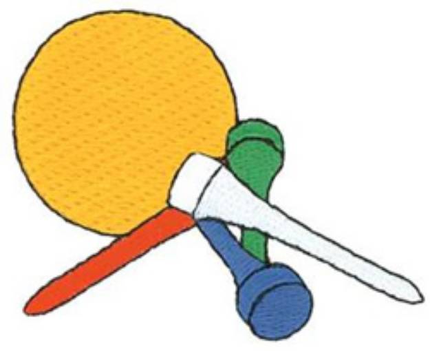 Picture of Golf Ball & Tees Machine Embroidery Design