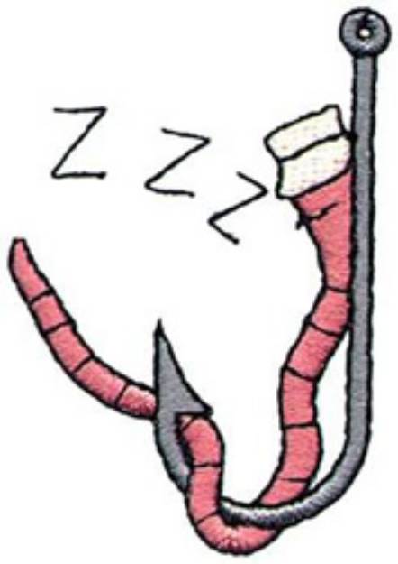 Picture of Snoozing Worm Machine Embroidery Design