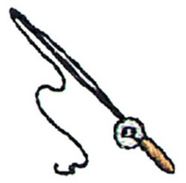 Picture of 1" Fishing Pole Machine Embroidery Design