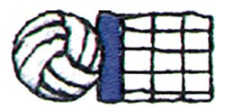 1" Volleyball Machine Embroidery Design