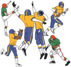 Football Collage Machine Embroidery Design