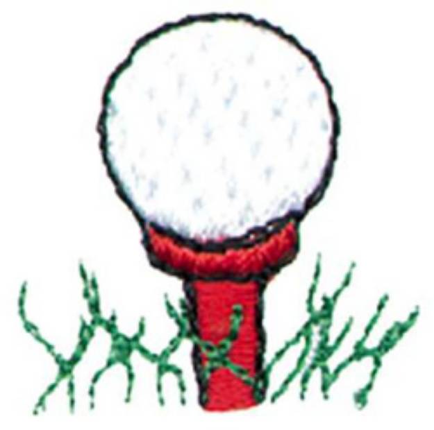 Picture of 1" Ball On Tee Machine Embroidery Design