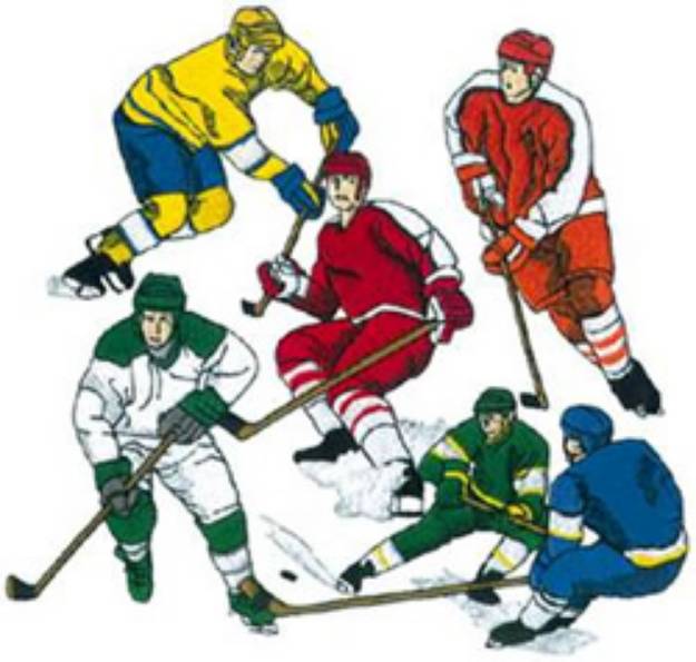 Picture of Hockey Scene Machine Embroidery Design
