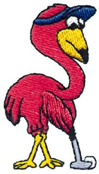 Flamingo Golfer Machine Embroidery Design