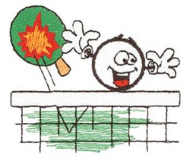 Picture of Ping Pong Smash Machine Embroidery Design