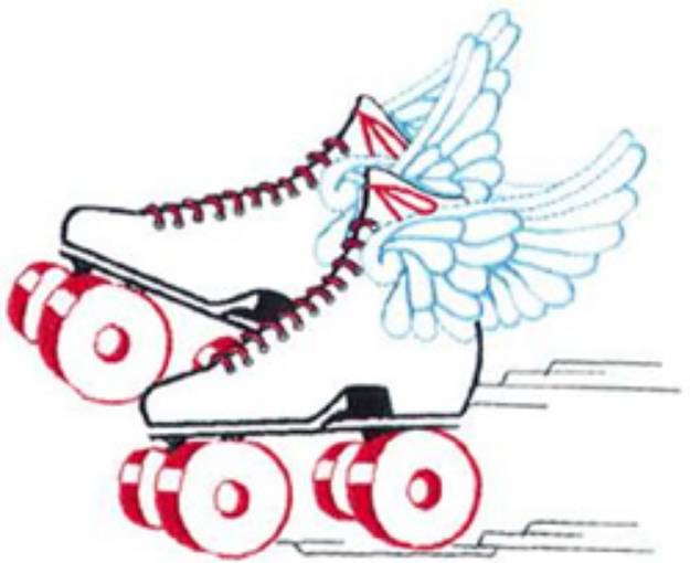 Picture of Flying Skates Machine Embroidery Design