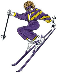Woman Skier Machine Embroidery Design