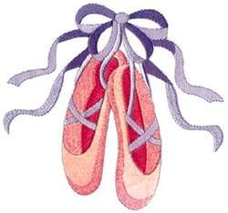Ballet Slippers Machine Embroidery Design