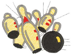 Bowling Splash Machine Embroidery Design