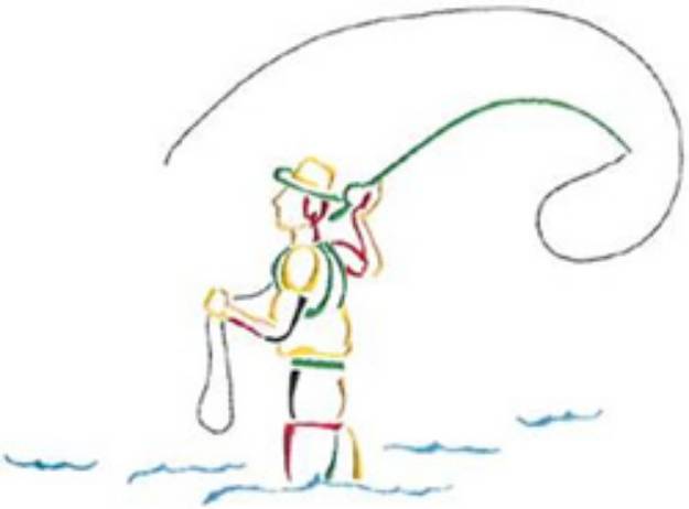 Picture of Fly Fisherman Machine Embroidery Design