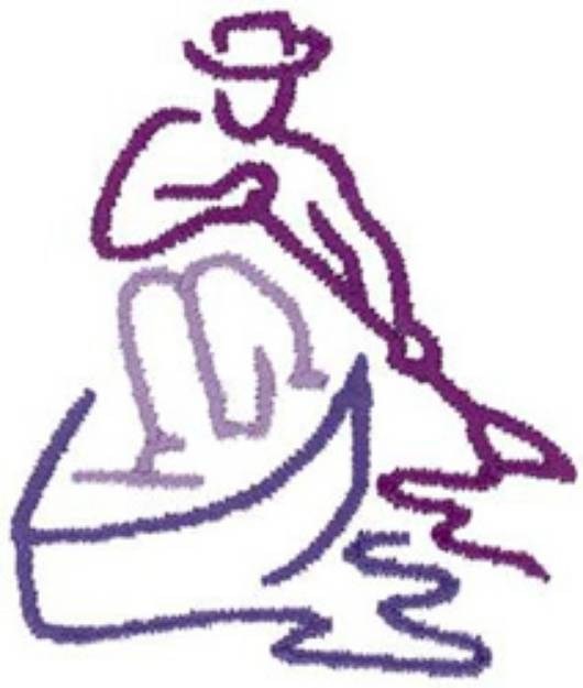 Picture of Canoeing Outline Machine Embroidery Design