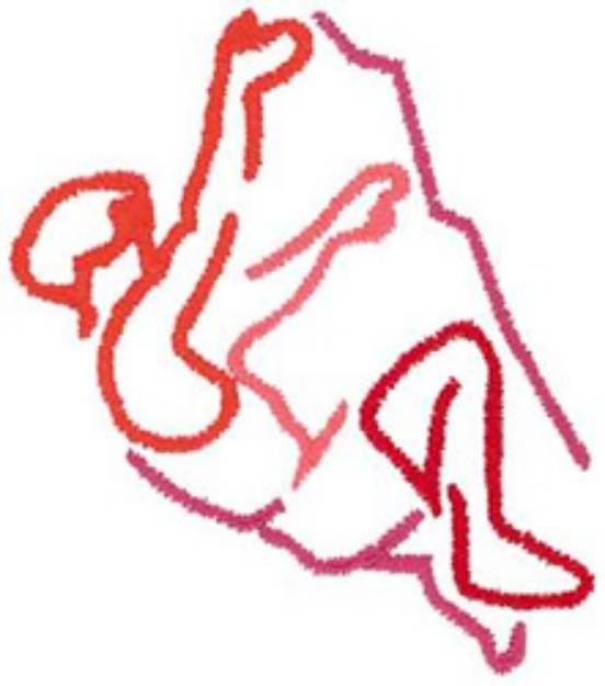 Picture of Rock Climber Outline Machine Embroidery Design