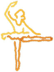Ballerina Outline Machine Embroidery Design