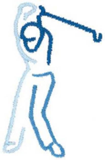 Picture of Male Golfer Outline Machine Embroidery Design