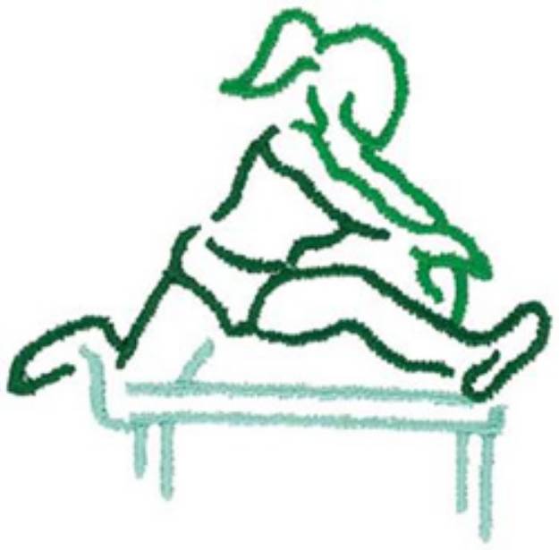 Picture of Hurdler Outline Machine Embroidery Design