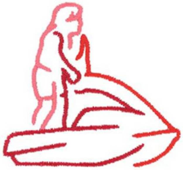 Picture of Jet Skier Outline Machine Embroidery Design