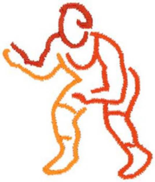 Picture of Wrestler Outline Machine Embroidery Design