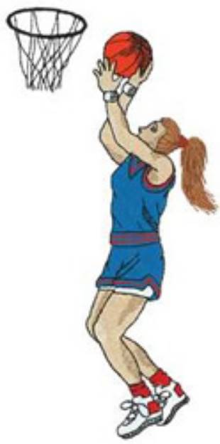 Picture of Woman Jump Shot Machine Embroidery Design