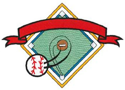 Baseball Diamond Machine Embroidery Design