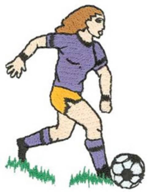 Picture of Woman Kicking Machine Embroidery Design