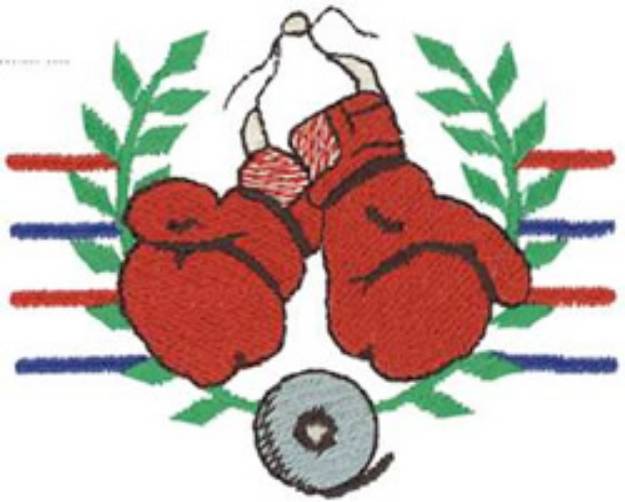 Picture of Boxing Crest Machine Embroidery Design