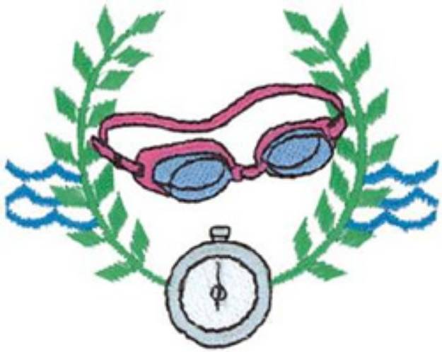 Picture of Swimming Crest Machine Embroidery Design