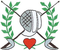 Fencing Crest Machine Embroidery Design