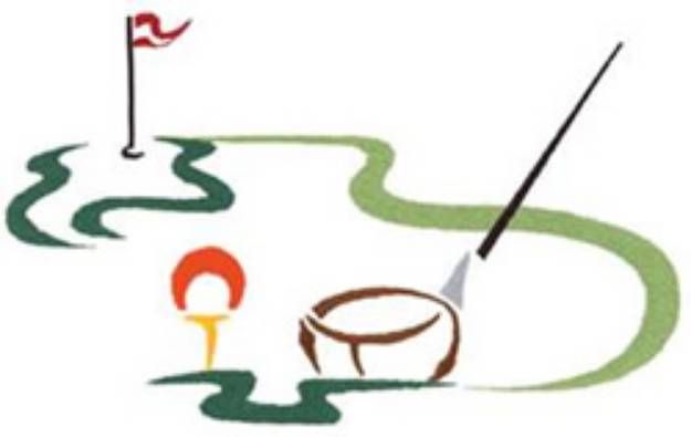 Picture of Abstract Golf Scene Machine Embroidery Design