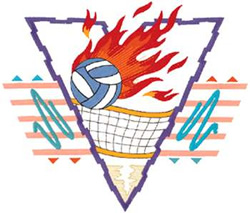 Volleyball Flames Machine Embroidery Design