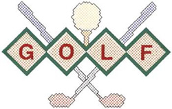 Cross Stitch Golf Machine Embroidery Design